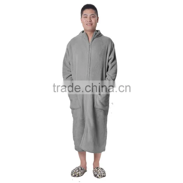 Wholesale Coral Fleece Plush Luxury Bath Robe for Men photo-2