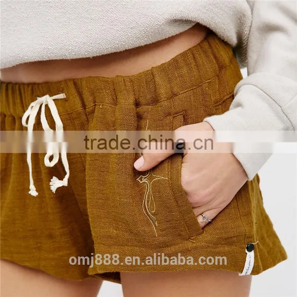 2017 Hot Sale Hot Sexy Embroidery Cotton Linen Shorts photo-6