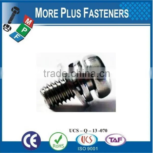 Made in Taiwan Black Head Trim Bright Zinc Plated Stainless Steel Philips Pan Head SEMS Screw photo-5