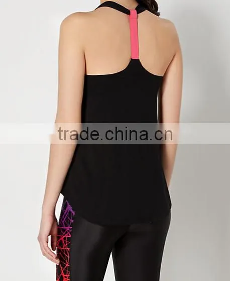 Dry Fit Dri Fit Women Tank Top Ladies Singlet Black Silk Print Custom Gym Tank Top photo-2