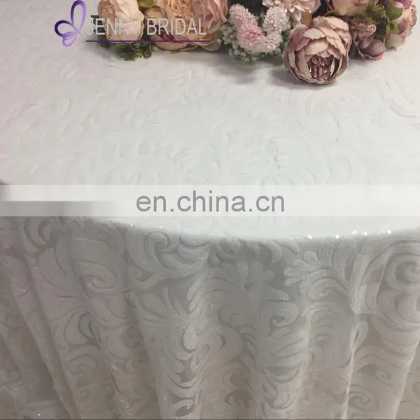 TC188B White Chinese Embroidery Elegant Table Cloth photo-3