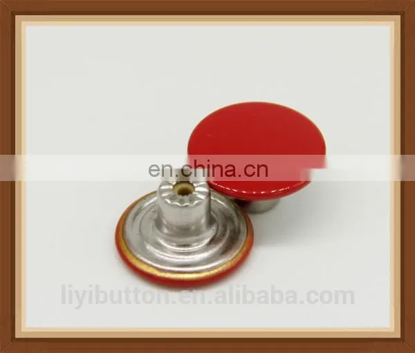 jeans button, brass shank button in red