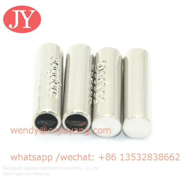 Zinc Alloy Engraved Logo Customized Logo Zinc Alloy Aglets Flat End Aglet photo-2
