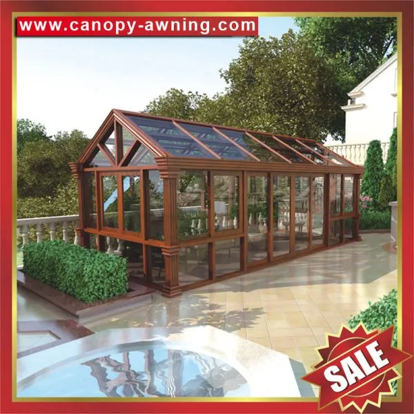 Outdoor Garden Glass Transparent Alu Aluminum Aluminium Alloy Sunroom Sun House Cabin Shed Kits China photo-2