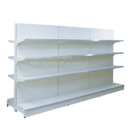 Double Sided Supermarket Shelves With Flat Back