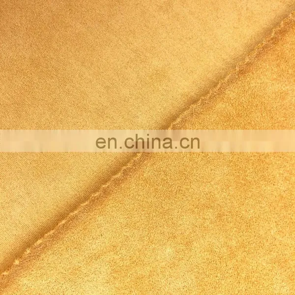 Customized Weft Knitted Suede Garment Fabric Four Ways Stretch Brushed Suede Fabric photo-4