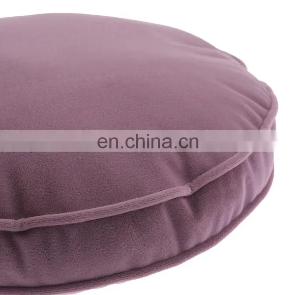 Round Comfortable Soft Taro Solid Color Purple Sofa Decorative Pillow Chair Cushion With Piping photo-4