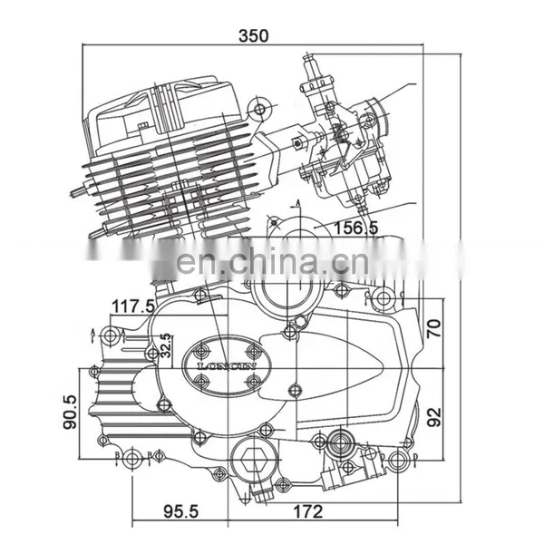 High Quality Motorcycle Air Cooled Engine CGP125/150/175/200CC Motorcycle Engine Assembly photo-3