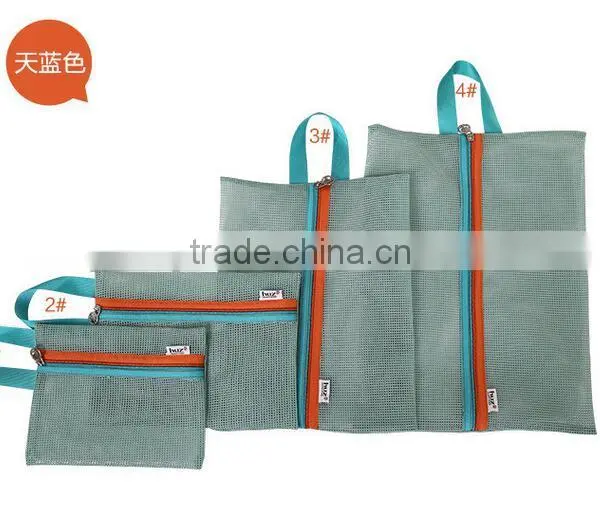 Good Bag 4 Pcs/set Portable Handle Mesh Travel Pouch Tote Bag Packable Zipper Toiletry Tote Underwear Organizer Storage Bag photo-4