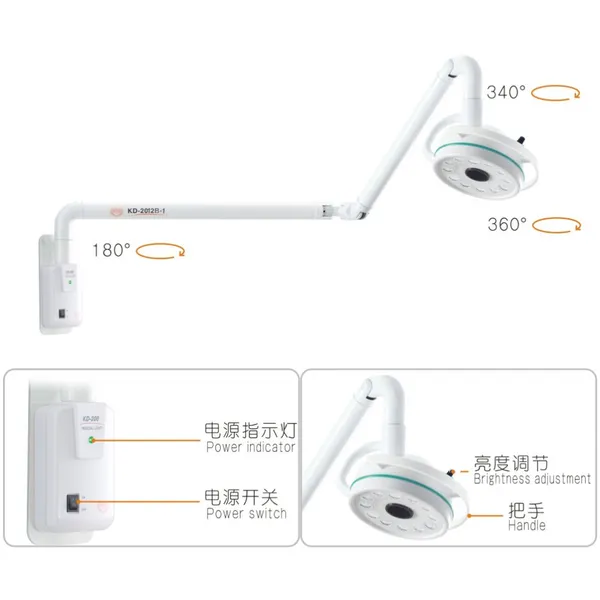 LED Dental ENT Surgery Veterinary Medical Wall Shadowless Examination Surgical Lamp