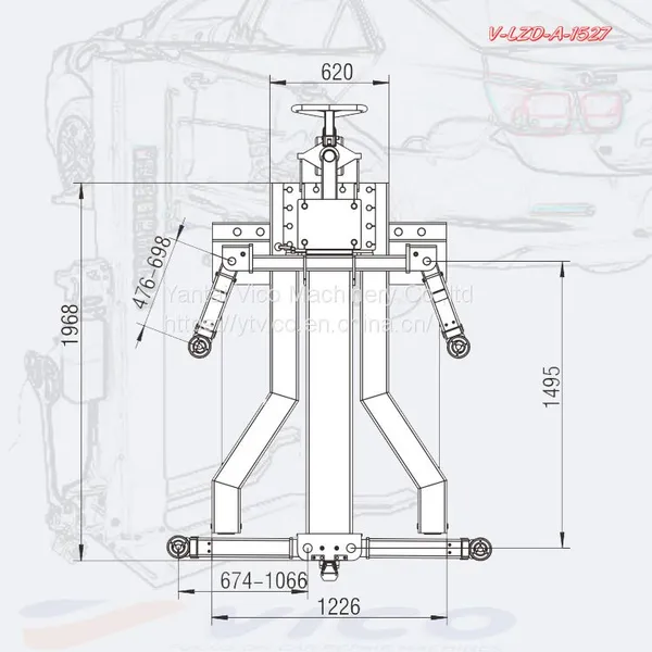 Mobile Hydraulic Single Post Car Lift Machine # V-JZD-A-1527 photo-2