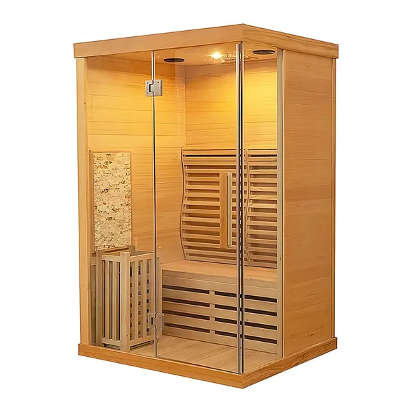 Smart sauna: one-touch start for an immersive health and relaxation experience.
