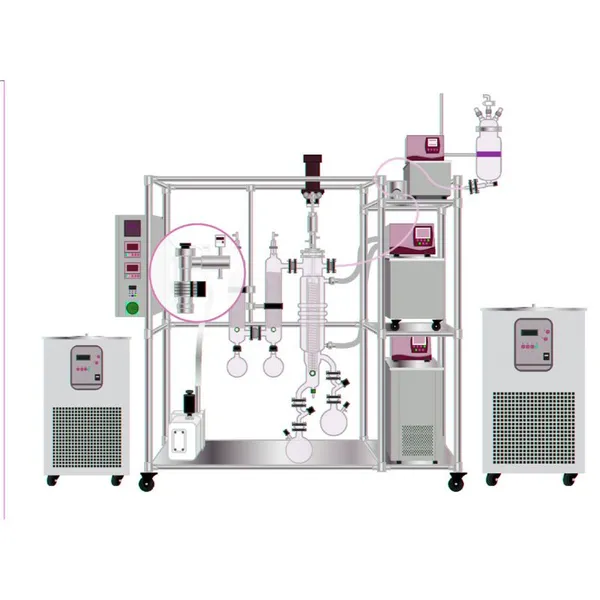 Laboratory Shortpath Herb Oil Wiped Film Molecular Evaporator Distillation Unit Molecule Distiller Machine photo-2