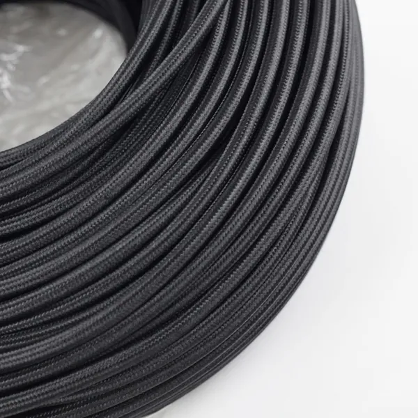 Customise UL Cable 2 Core 3 Core 0.824mm² Matt Shinny Silver Dark Silver Colour Round Cotton Fabric Braided Wire Cable photo-3