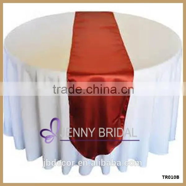 TR010C Luxury Silk Felt Purple Satin Linen Table Runner photo-4