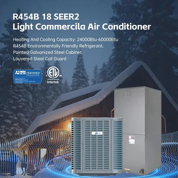 YUJU 18SEER2 Кондиционеры Система Вентиляции и Кондиционирования Воздуха (HVAC) Кондиционер под заказ Инверторный Тепловой Насос R454B 3Тонны 4Тонны 5Тонны Вертикальный Вентилятор Воздуха