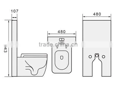 Back to Wall Toilet P/S Trap Elongated WC Pan for Concealed Cistern or Floor-standing Flushing Cistern WATERMARK WC-6015 photo-4
