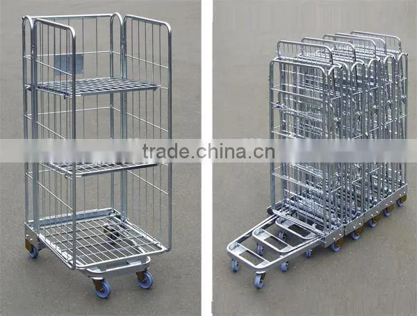 Industrial Wire Mesh Roll Container Trolley photo-4
