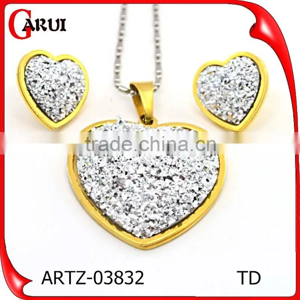Brazilian Gold Jewelry Wholesale 316L Stainless Steel Jewelry Ruby Jewelry Set photo-6