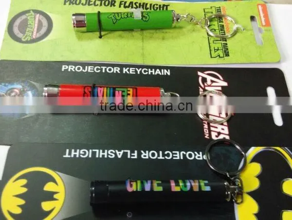 Promotion Gifts Led Flashlight Projector Keychain, Led Mini Logo Projector Torch Keychain photo-6