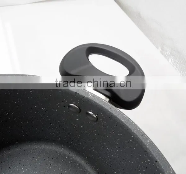 Popular Style Foreged Imitation Looks Grey Stone Marble Cookware in Surface photo-5