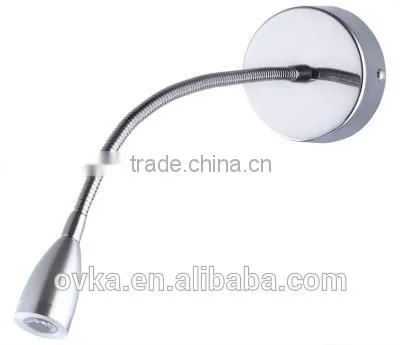 1W 3W LED Wall Lamp for Hotel Bedside Reading Lamp With Flexible Gooseneck 110V 220V On/off Switch photo-5