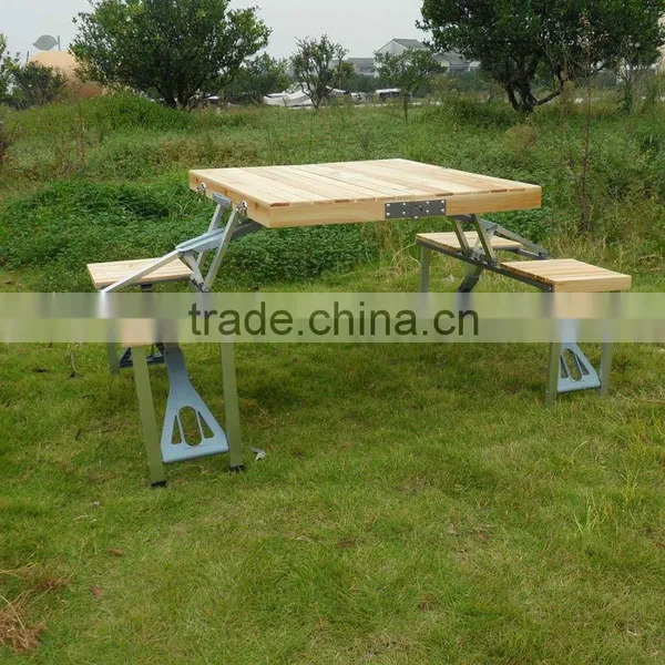 Wooden Folding Portable Picnic Table With 4 Seats