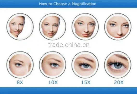 Brand New Dual Sides Folding LED 1x & 10X Magnification Cosmetic LED Light Up Magnifying Travel Pocket LED Mirror photo-3
