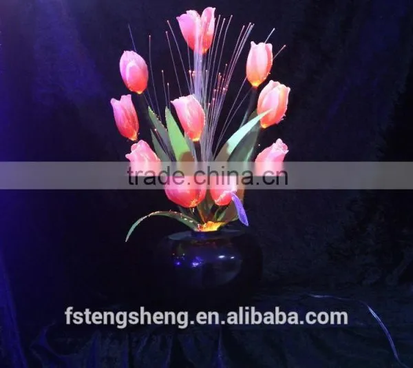 LED Artificial Tulip Flowers Light/Optical Fiber Flowers Pot Light photo-3