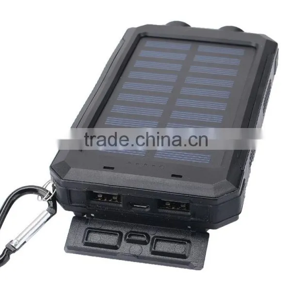 New Products 2016 8000mah Mobile Solar Charger Waterproof Power Bank With Compass photo-3