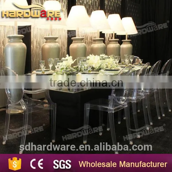 Glass Top Wedding Table /metal Dining Banquet Table