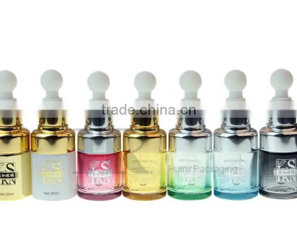 Essence Oil Bottle Eye Care Essential Glass Bottle Container Round Rubber Dropper
