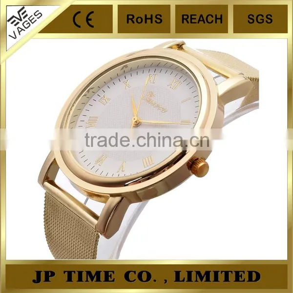 Fashion Unisex Bracelet Stainless Steel Crystal Dial Quartz Geneva Quartz Japan Movt Watch photo-3