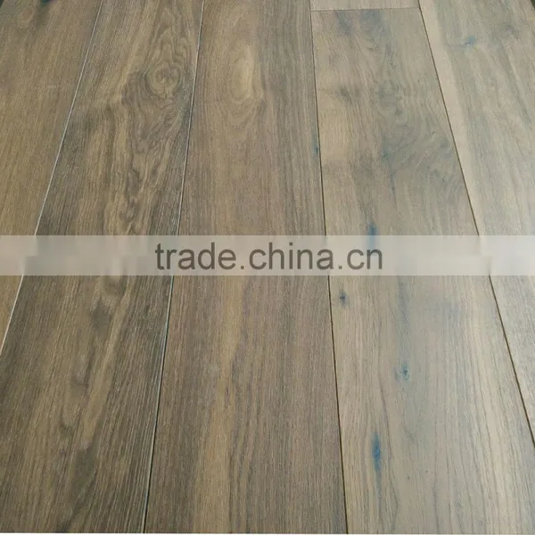 Antique White Oak Wood Parquet Flooring Ammonia Smoked Flooring photo-3