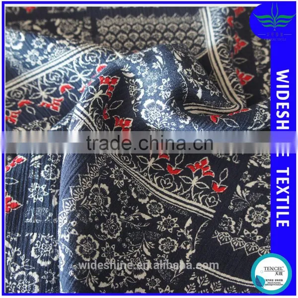 100% Rayon30S*24s Printed Crepe Fabrics for Fashion Dress Bohemian Style