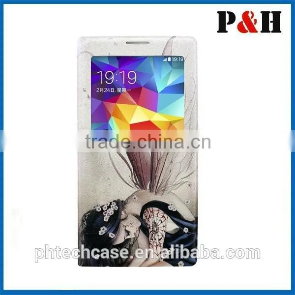 For Samsung GALAXY 9600 S5 Lovely Pattern Leather Case/Flip Wallet Colored Drawing Leather Case for Galaxy I9600 S5 photo-5