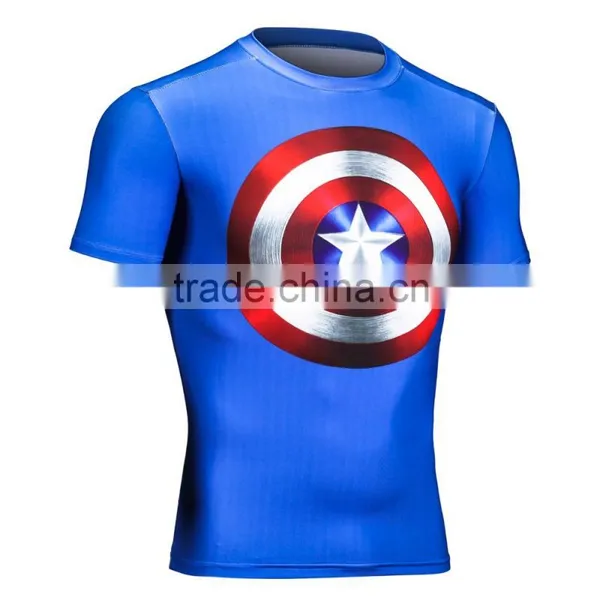 OEM Factory Wholesale High Quality Marvel Superhero Clothes Compression Tights T Shirt 3D Printing Men Tops photo-6