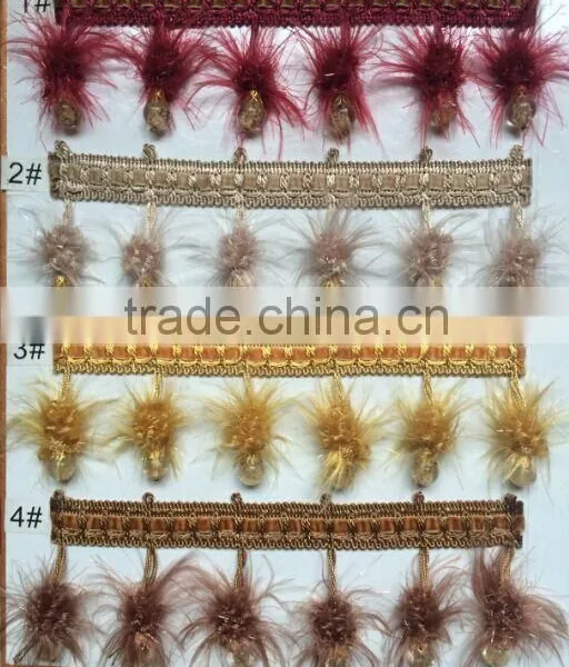 [YZLACE] Tassels Lace Curtains Wholesale 10079