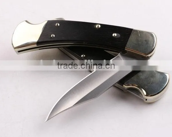 OEM 440 Stainless Steel Folding Backlock Knife With Brass Handle photo-5