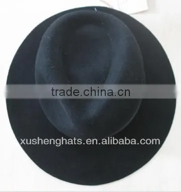fashion black wwaterprof 100% wool felt homburg hat