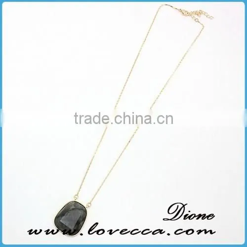 China Factory Wholesale Women Gold Chain Black Stone Necklace photo-3