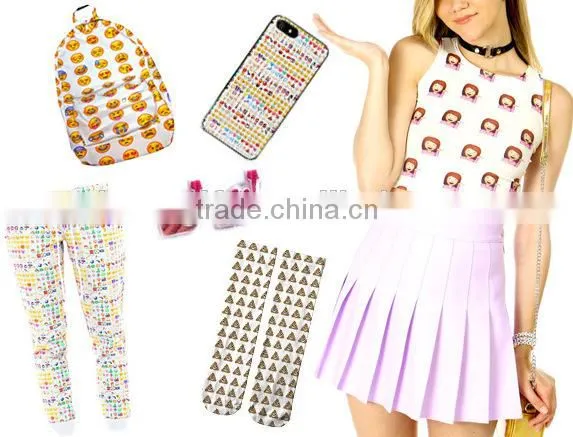 2016 New Cute Canvas Backpacks,Floral Print Canvas Backpack,Emoji Backpack photo-2