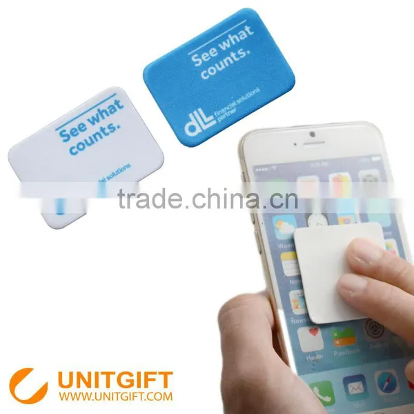 PU Microfiber Sticky Cleaner Phone Cleaner Sticker Microfiber Slogan Imprint Sticky Cleaner photo-3