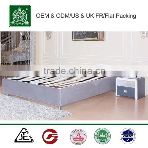 L9330 Hot Selling No Headboard All Colors KD Packing Simple Hotel Bedstead/slatted Bed Box photo-3