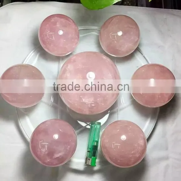 Natural Rose Crystal Ball for Seven Star for Crafts