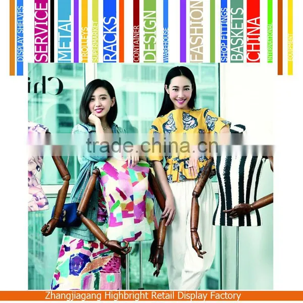 Fashion Designer Dress Form With Flexible Wooden Hand