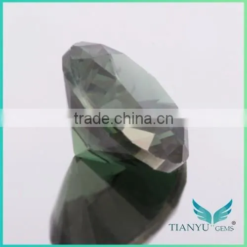 Wholesale Round Synthetic Spinel Dark Green Spinel 152# photo-2