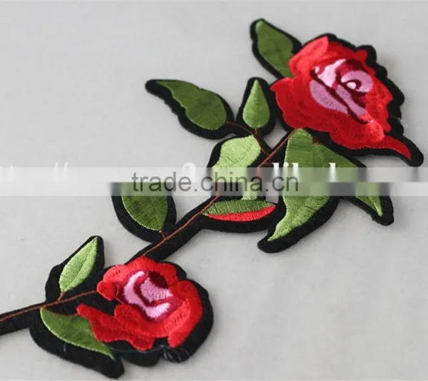 Good Looking 15*24cm Embroidery Rose Patches Leather Patch Snapback for Sale photo-4