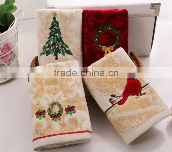 2015 Cotton Embroidery Christmas Pattern Baby Face Towels photo-2