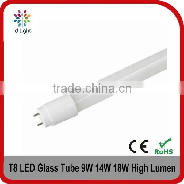 New Products Glass Led t8 Tube Light 0.6m 9W 0.9m 14W High Lumen Tube 8 SMD 2835 AC220-240V CFL Home Led Lighting